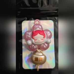Pink and Gold Flower Keychain